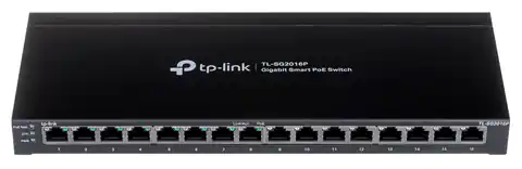 ⁨TP-Link TL-SG2016P network switch L2/L3/L4 Gigabit Ethernet (10/100/1000) Power over Ethernet (PoE) Black⁩ at Wasserman.eu