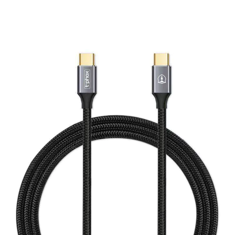 ⁨KABEL T-PHOX FENCING USB-C/USB-C 20V/5A(100W)/USB3,1/10Gbps/4K/1M BLACK⁩ w sklepie Wasserman.eu