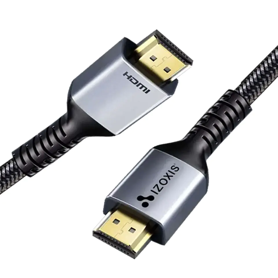 ⁨Kabel 2m Nylonowy oplot Wzmocniony HDMI 8K 60Hz 48Gbps 2.1 przewód do przesyłania obrazu i dźwięku High Speed⁩ w sklepie Wasserman.eu