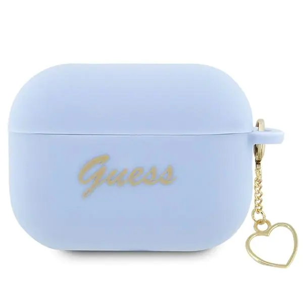 ⁨Guess GUAP2LSCHSB AirPods Pro 2 cover niebieski/blue Silicone Charm Heart Collection⁩ w sklepie Wasserman.eu