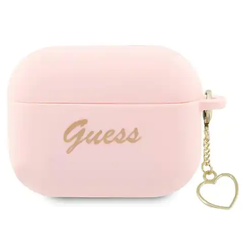 ⁨Guess GUAP2LSCHSP AirPods Pro 2 cover różowy/pink Silicone Charm Heart Collection⁩ w sklepie Wasserman.eu