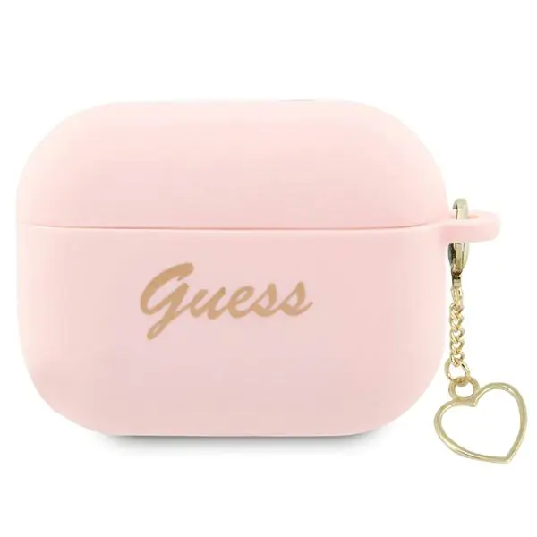 ⁨Guess GUAP2LSCHSP AirPods Pro 2 cover różowy/pink Silicone Charm Heart Collection⁩ w sklepie Wasserman.eu