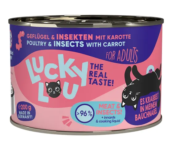 ⁨Lucky Lou Lifestage Adult Drób i owady puszka 200g⁩ w sklepie Wasserman.eu