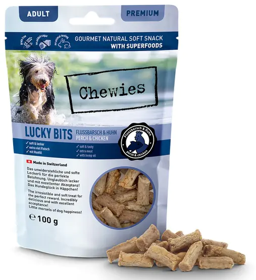 ⁨Chewies Lucky Bits Adult Okoń & kurczak 100g⁩ w sklepie Wasserman.eu