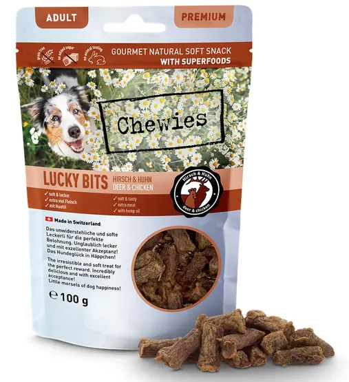 ⁨Chewies Lucky Bits Adult Jeleń & kurczak 100g⁩ w sklepie Wasserman.eu