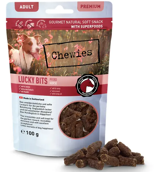 ⁨Chewies Lucky Bits Adult Konina 100g⁩ w sklepie Wasserman.eu