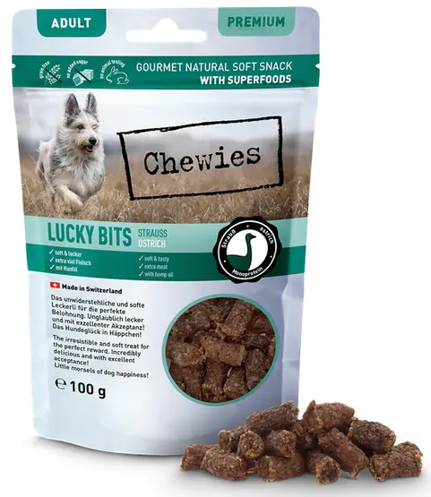 ⁨Chewies Lucky Bits Adult Struś 100g⁩ w sklepie Wasserman.eu