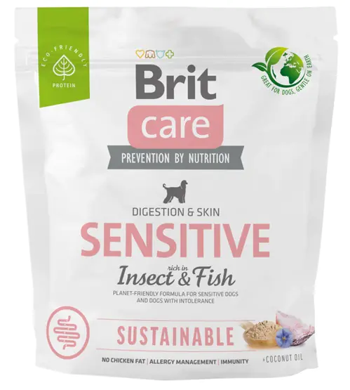 ⁨BRIT Care Dog Sustainable Sensitive Insect & Fish - dry dog food - 1 kg⁩ at Wasserman.eu