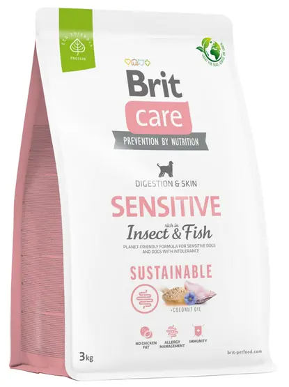 ⁨BRIT Care Dog Sustainable Sensitive Insect & Fish - dry dog food - 3 kg⁩ at Wasserman.eu
