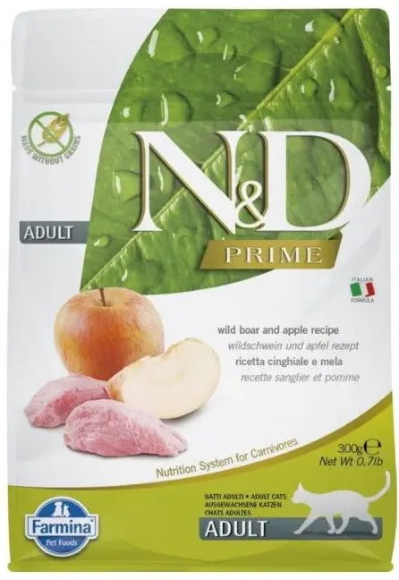 ⁨FARMINA N&D Prime Cat Boar and Apple Adult - dry cat food - 300 g⁩ at Wasserman.eu