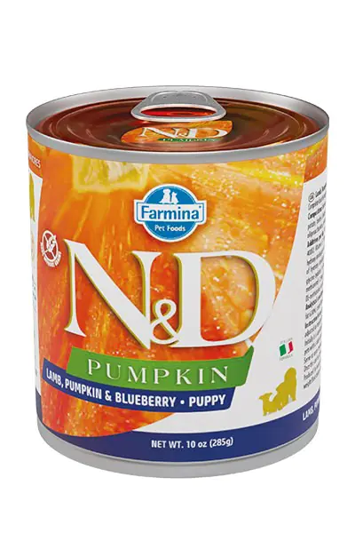 ⁨FARMINA N&D Pumpkin Dog Lamb, Pumpkin, Blueberry Puppy - mokra karma dla szczeniąt - 285g⁩ w sklepie Wasserman.eu