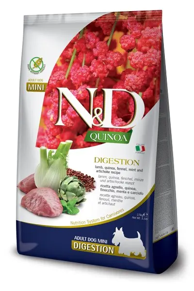 ⁨FARMINA N&D Quinoa Dog Digestion Adult Mini - sucha karma dla psa - 2,5 kg⁩ w sklepie Wasserman.eu