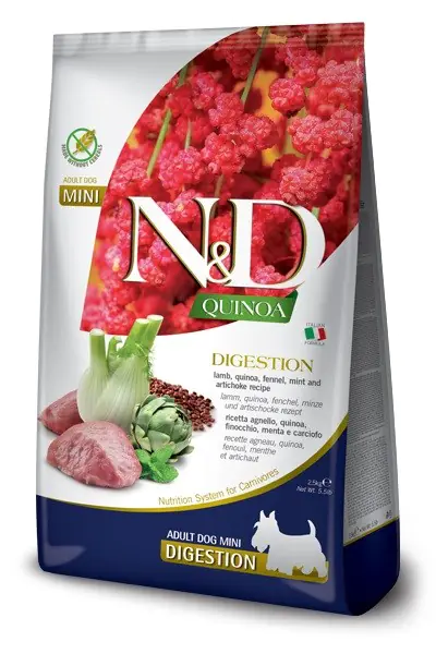 ⁨FARMINA N&D Quinoa Dog Digestion Lamb Adult Mini - dry dog food - 2.5 kg⁩ at Wasserman.eu