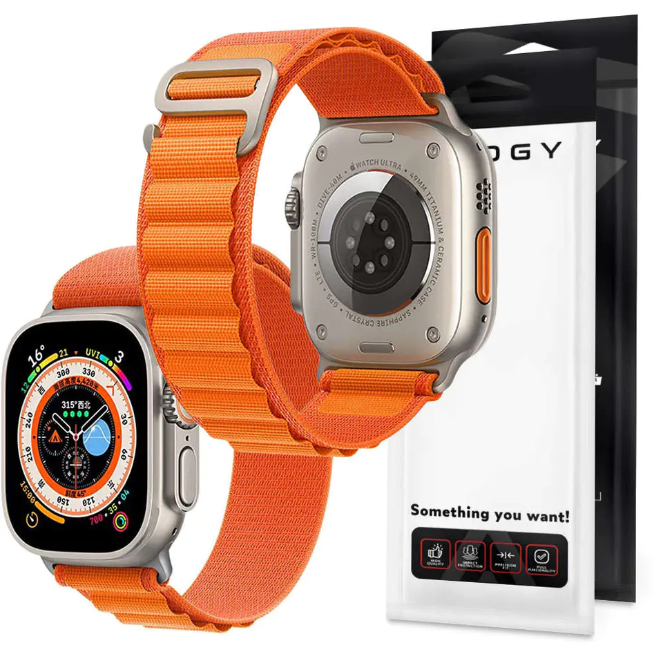 ⁨Pasek do zegarka sportowy Alogy Sport Strap do Apple Watch 4/5/6/7/8/SE (38/40/41mm) Pomarańczowy⁩ w sklepie Wasserman.eu