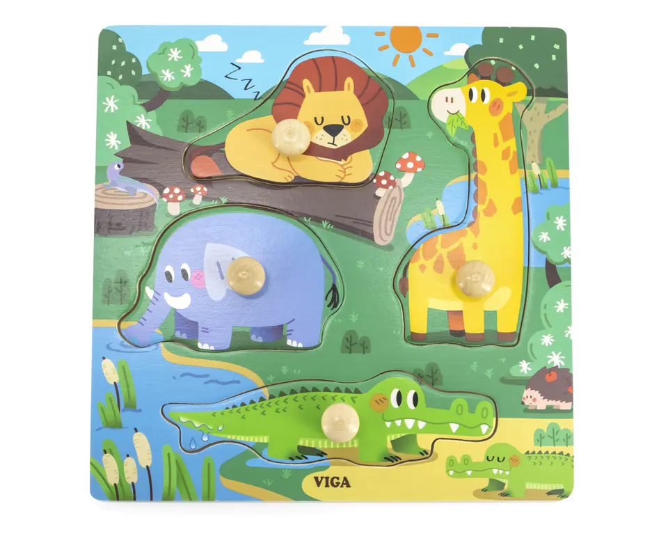 Viga 44593 Puzzle z uchwytami - dzikie zwierzęta w sklepie Wasserman.eu