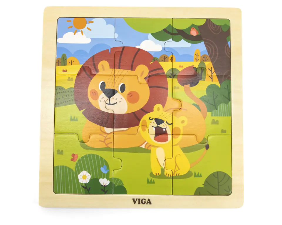 Viga 44627 Puzzle na podkładce 9 elementów - lew w sklepie Wasserman.eu