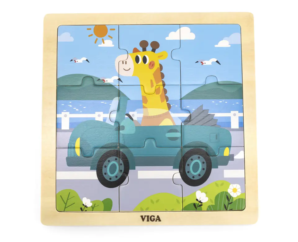 ⁨Viga 44629 Puzzle na podkładce 9 elementów - auto⁩ at Wasserman.eu