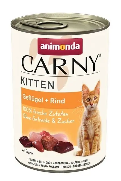 ⁨Animonda Carny Kitten smak: wołowina i drób 400g⁩ w sklepie Wasserman.eu