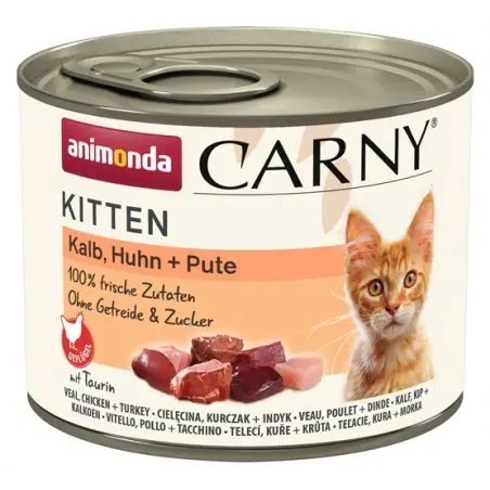 ⁨ANIMONDA Carny Kitten Veal Chicken Turkey - wet cat food - 200 g⁩ at Wasserman.eu