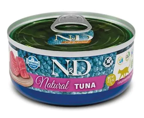 ⁨FARMINA N&D Cat Natural Tuna - mokra karma dla kota - 70 g⁩ w sklepie Wasserman.eu