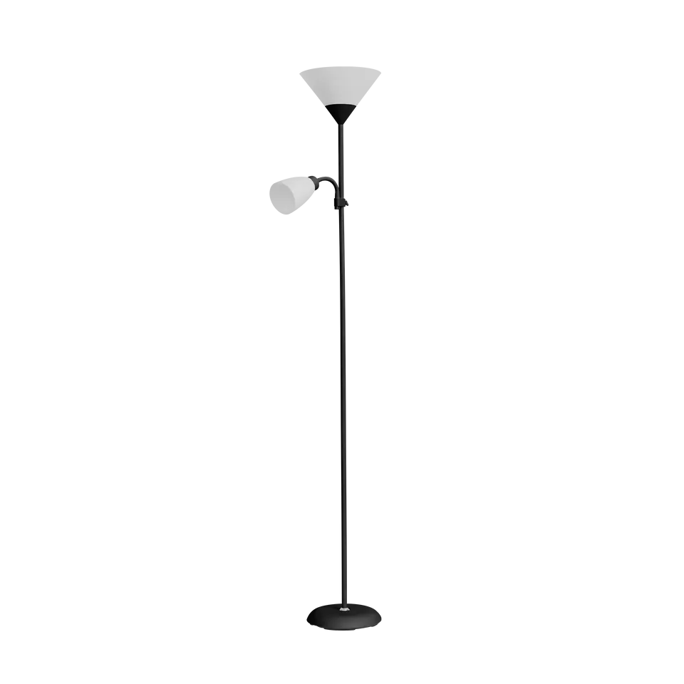 Floor lamp URLAR, 175 cm, max 25W E27, max 25W E14, black at Wasserman.eu