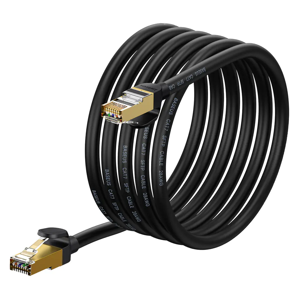 ⁨Baseus Speed Seven szybki kabel sieciowy RJ45 10Gbps 3m czarny (WKJS010401)⁩ w sklepie Wasserman.eu