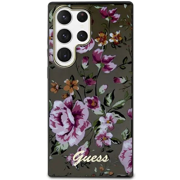 ⁨Guess GUHCS23LHCFWSK S23 Ultra S918 czarny/black hardcase Flower Collection⁩ w sklepie Wasserman.eu