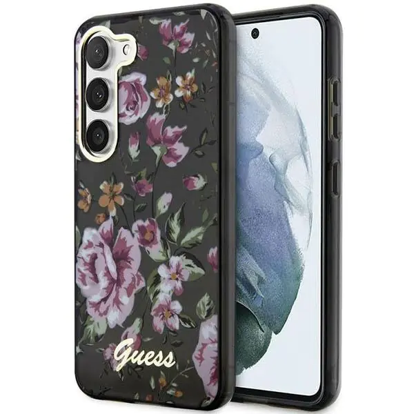 ⁨Guess GUHCS23MHCFWSK S23+ S916 czarny/black hardcase Flower Collection⁩ w sklepie Wasserman.eu