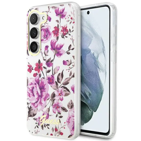 ⁨Guess GUHCS23MHCFWST S23+ S916 biały/white hardcase Flower Collection⁩ w sklepie Wasserman.eu