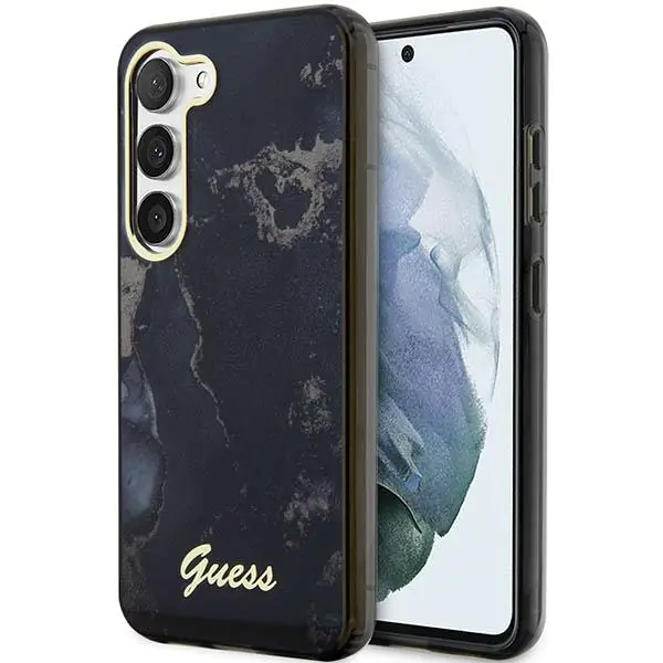 ⁨Guess GUHCS23MHTMRSK S23+ S916 czarny/black hardcase Golden Marble Collection⁩ w sklepie Wasserman.eu