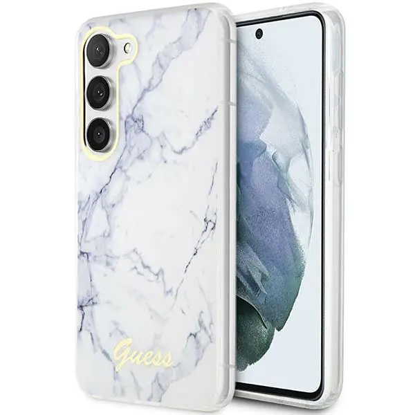 ⁨Guess GUHCS23MPCUMAH S23+ S916 biały/white hardcase Marble⁩ w sklepie Wasserman.eu