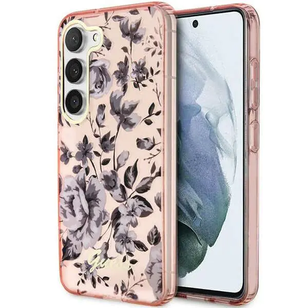 ⁨Guess GUHCS23SHCFWSP S23 S911 różowy/pink hardcase Flower Collection⁩ w sklepie Wasserman.eu