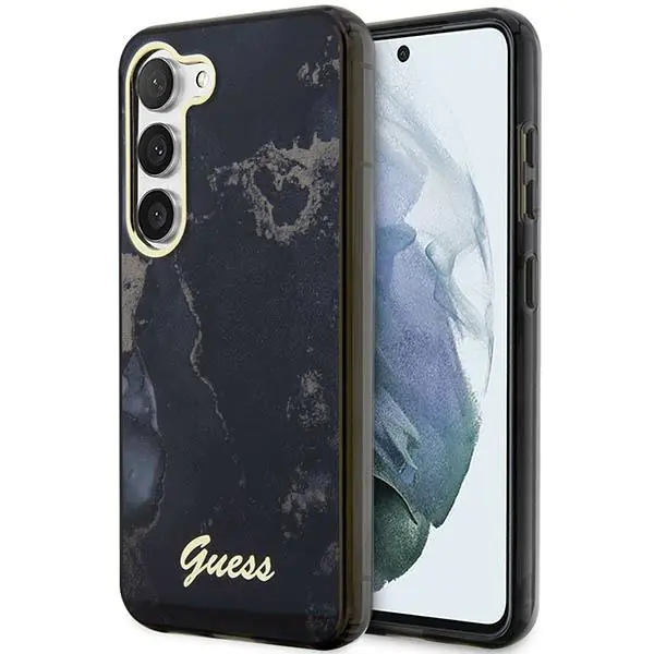 ⁨Guess GUHCS23SHTMRSK S23 S911 czarny/black hardcase Golden Marble Collection⁩ w sklepie Wasserman.eu