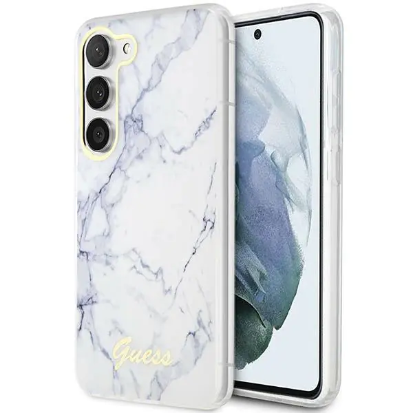 ⁨Guess GUHCS23SPCUMAH S23 S911 biały/white hardcase Marble⁩ w sklepie Wasserman.eu