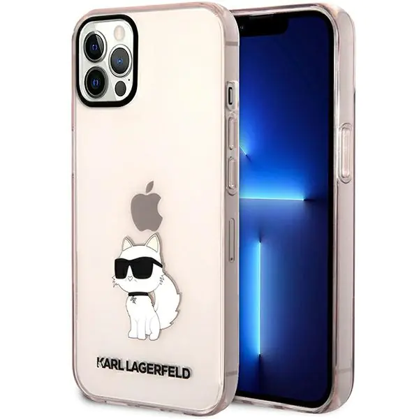 ⁨Karl Lagerfeld KLHCP12MHNCHTCP iPhone 12 /12 Pro 6,1" różowy/pink hardcase Ikonik Choupette⁩ w sklepie Wasserman.eu