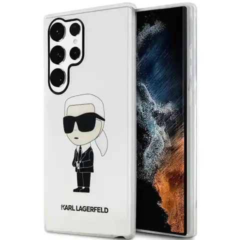 ⁨Karl Lagerfeld KLHCS23LHNIKTCT S23 Ultra S918 transparent hardcase Ikonik Karl Lagerfeld⁩ w sklepie Wasserman.eu