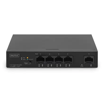 ⁨Digitus | 4-portowy gigabitowy przełącznik PoE | DN-95330-1 | Niezarządzany | Biurkowy | Ilość portów 10/100 Mb/s (RJ-45) | Iloś⁩ w sklepie Wasserman.eu