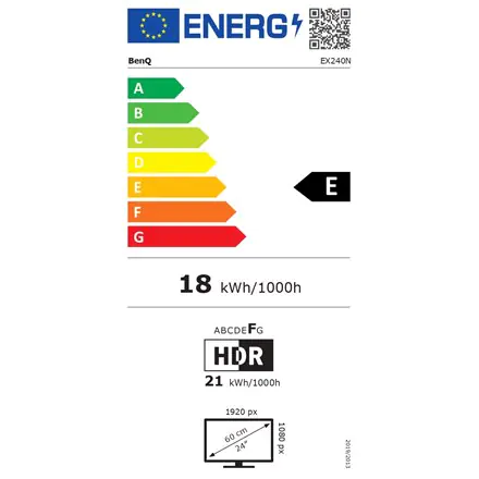 ⁨Monitor do gier Benq EX240N 23,8 "VA FHD 16:9 4 ms 250 cd/m² Czarny 165 Hz Ilość portów HDMI 1⁩ w sklepie Wasserman.eu