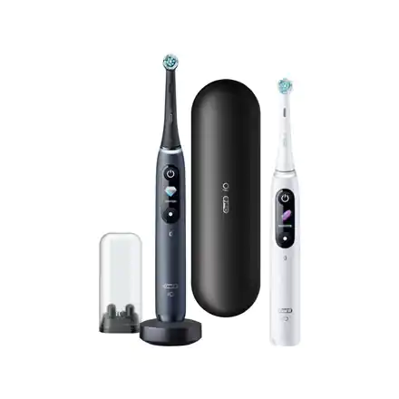 ⁨Oral-B | iO8 Series Duo | Electric Toothbrush | Rechargeable | For adults | ml | Number of heads | Black Onyx/White | Number of⁩ w sklepie Wasserman.eu