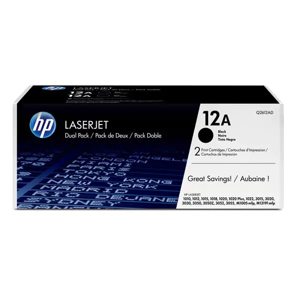 ⁨HP oryginalny toner Q2612AD, HP 12A, black, 4000 (2x2000)s, dual pack, 2szt⁩ w sklepie Wasserman.eu