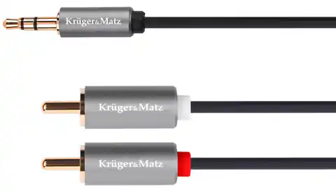 ⁨Kabel jack 3.5 wtyk stereo - 2x RCA 1.8m KM1214⁩ w sklepie Wasserman.eu
