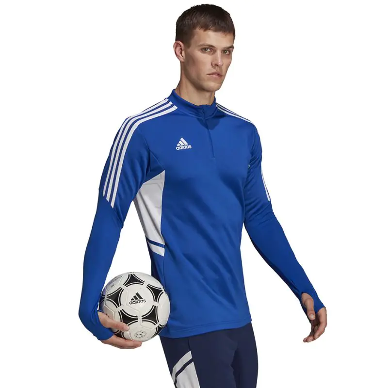 ⁨adidas Condivo 22 Training Men's Sweatshirt 1/2 zip blue-white HA6271⁩ at Wasserman.eu