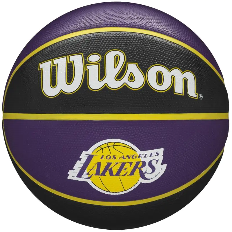 ⁨Piłka Wilson NBA Team Los Angeles Lakers Ball WTB1300 (kolor Czarny. Fioletowy, rozmiar 7)⁩ w sklepie Wasserman.eu