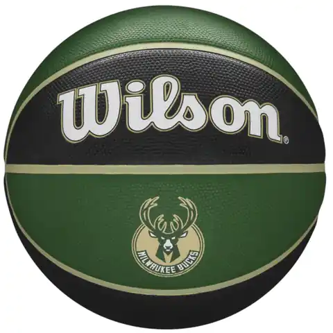 ⁨Piłka Wilson NBA Team Milwaukee Bucks Ball WTB1300 (kolor Zielony, rozmiar 7)⁩ w sklepie Wasserman.eu