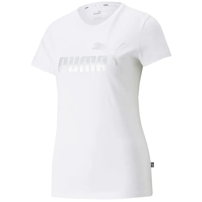 ⁨Koszulka Puma ESS+ Metallic Logo Tee W 848303 (kolor Biały, rozmiar M)⁩ w sklepie Wasserman.eu