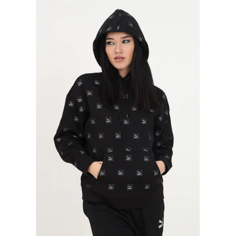 ⁨Puma Brand Love AOP Hoodie FL black 535706 01⁩ at Wasserman.eu