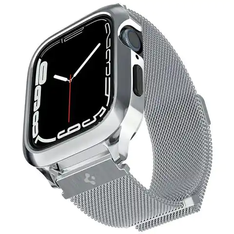 ⁨Spigen Metal Fit PRO Apple Watch 8/SE/7 /6/5/4 (44/45mm) srebrny/silver ACS04584⁩ w sklepie Wasserman.eu