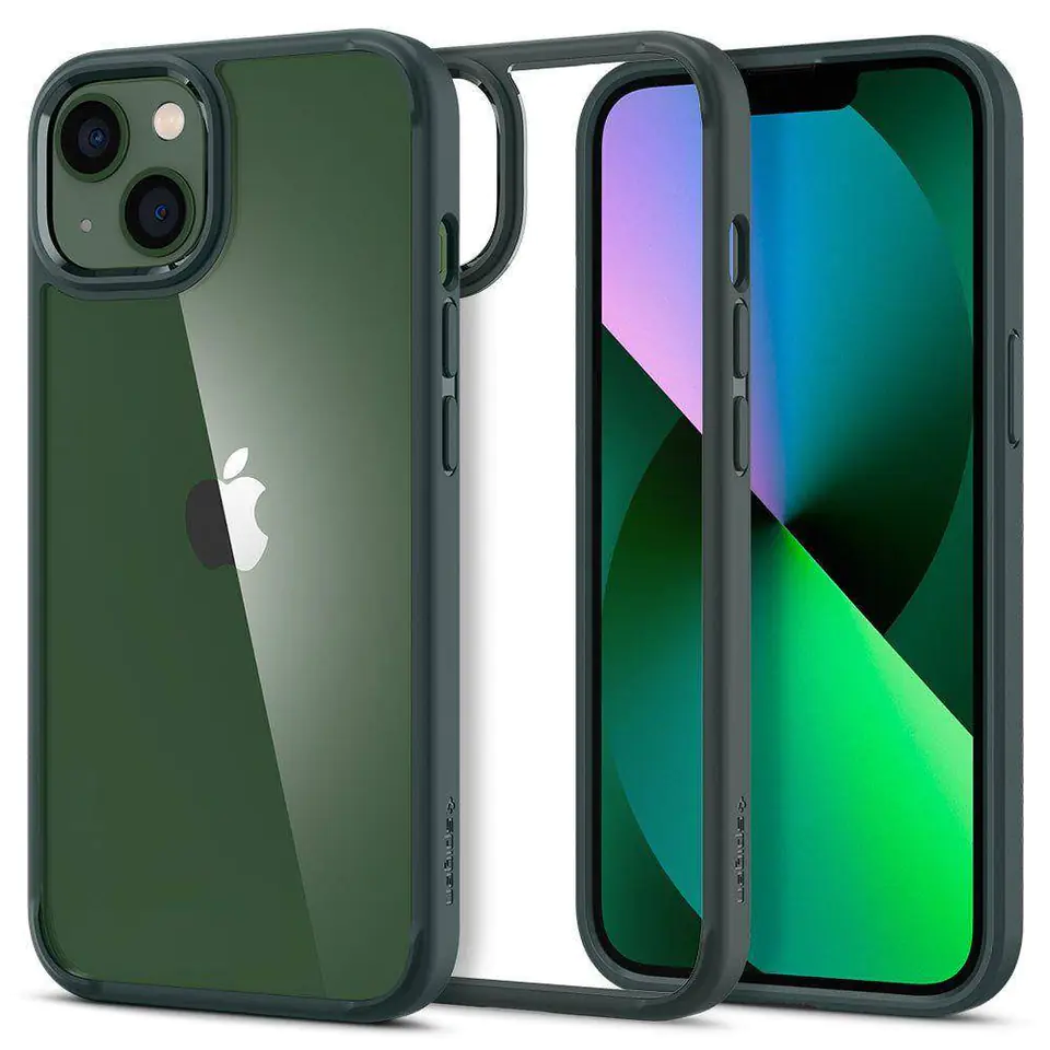 ⁨Etui IPHONE 13 Spigen Ultra Hybrid Crystal Midnight Green⁩ w sklepie Wasserman.eu