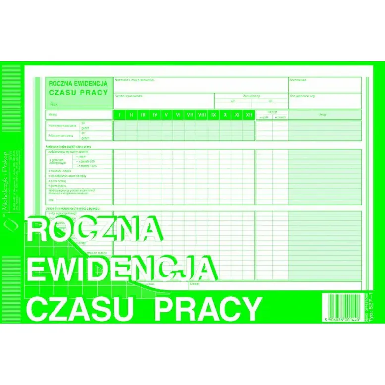 ⁨527-1 REC Roczna ewid.czasu pr pracy MICHALCZYK I PROKOP⁩ w sklepie Wasserman.eu