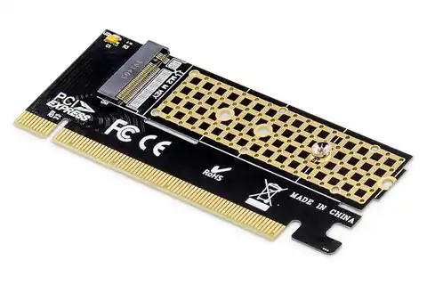 ⁨Karta rozszerzeń (Kontroler) M.2NVMe SSD PCIe 3.0 x16 SATA⁩ w sklepie Wasserman.eu
